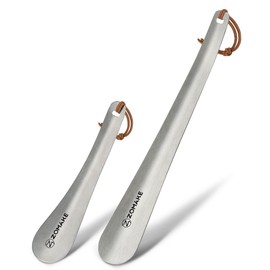 ZOMAKE Shoe Horn Long Handle for Seniors Men Women,Metal Long Shoehorn Boot Horn 11.8",Travel Small Shoe Spoon Helper for Kids 7.3''