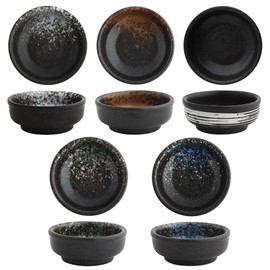 5 PC-Japanese Style Ceramic Sauce Dipping Dishes Set, Small Round Condiment Bowls, Appetizer Serving Bowls for Sushi and Dipping (5)