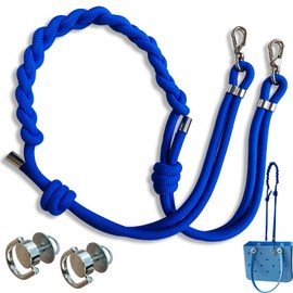 Royal Blue Purse Straps Replacement Crossbody, 8mm Paracord Adjustable Hand Woven Bag Strap with Button Accessories Braided Rope Cross Body Shoulder Strap for Women Bogg Bags,Handbags,Tote Bags,Beach