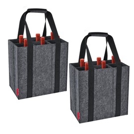 Eurhomewit Bottle Bag, gray, Bottle carrier bottle bag, felt bottle bag
