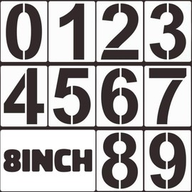 Guyode Pack of 10 Large Number Stencils, Pochoirs de Peinture Grand Gabarit de 20 cm, Reusable Number Stencils for House Numbers, Plastic Number Stencils for Painting from 0 to 9