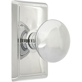 Providence Door Set with Round Brass Knobs Passage in Polished Chrome. Doorsets.
