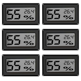 Mini LCD Digital Thermometer Temperature: 6 Pack Mini Hygrometer Thermometer Indoor Digital Thermo-Hygrometer Humidity Tester Hygrometer for Greenhouse Cars Home Office Celsius (°C)