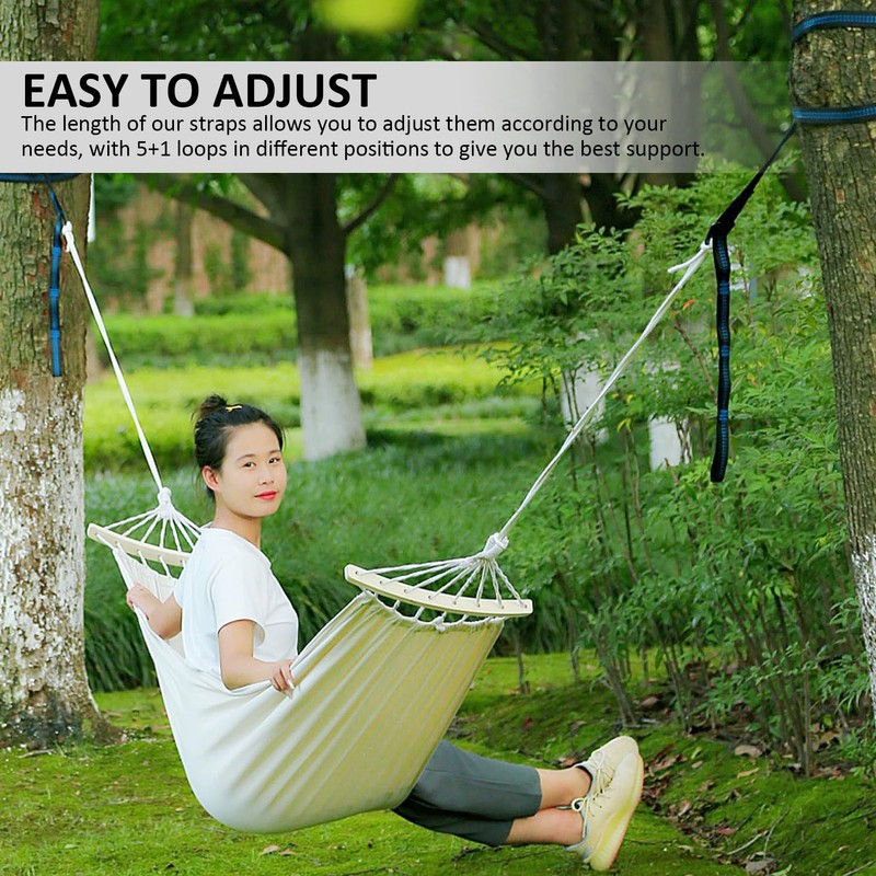 Pack of 2 Hammock Hanging Straps, 2 Pieces Carabiners, Outdoor