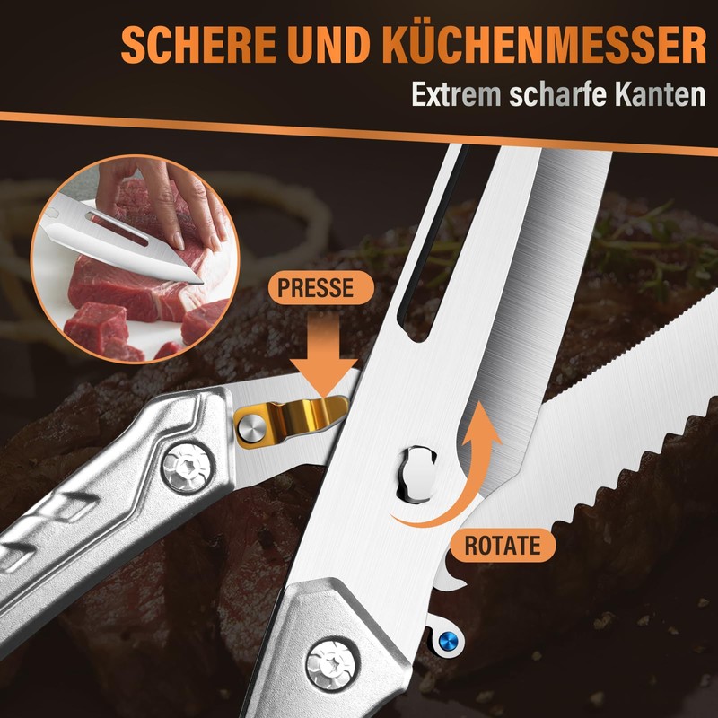 SMITH CHU Poultry Scissors, Carving Scissors, Chicken Scissors, Poultry Scissors,