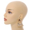 Statement Hammered Triangular Drop Clip-On Earrings/Gold Tone/ 60mm L