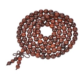 JIIUZUO 8mm 108 wood necklace sandalwood prayer beads bracelet meditation buddhist link wrist prayer mala elastic