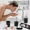 InnJoey Bathroom Accessories Set, 9-Piece Marble Black Bathroom Set, Black