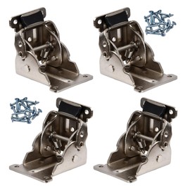 Pack of 4 Hinges Heavy Duty Adjustable 90 Degrees, Self-Locking Folding Hinge Table Legs, Hinge Hardware with Screws, Folding Console Small, Cabinet Door Hinges (B)