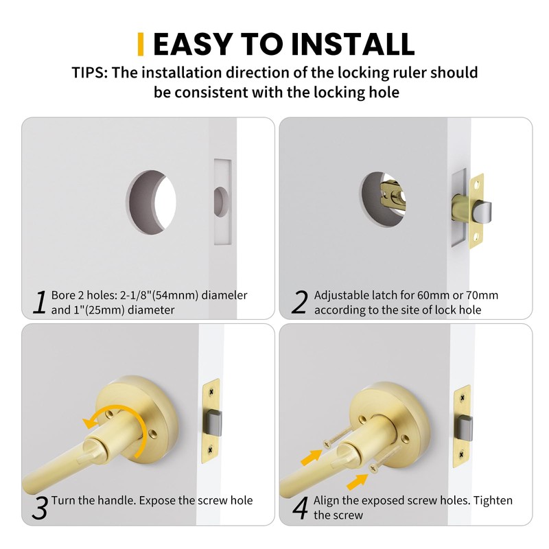 goldenwarm Exterior Deadbolt and Keyed Entry Door Handle Set, Heavy