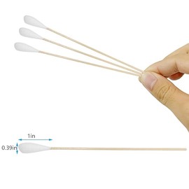 6 Inch Long Cotton Swabs (Large Size) 200pcs,Large Cotton Buds with Bamboo Handle for Pets, Gun Cleaning or Makeup