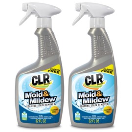 CLR Mold & Mildew Clear, Bleach-Free Stain Remover Spray Works on Fabric, Wood, Fiberglass, Concrete, Brick, Glass, and More - EPA Safer Choice, 32 Fl Oz (Pack of 2)