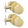 goldenwarm 2 Pack Brushed Gold Passage Door Knobs, Zinc-Alloy Brushed