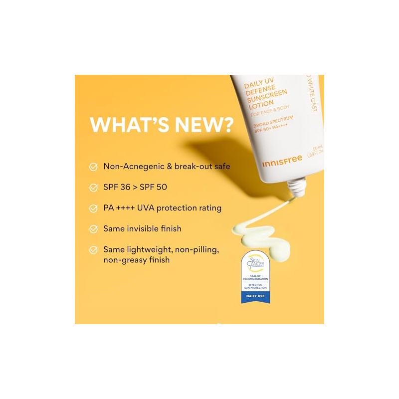 Innisfree Protector solar diario UV Defense SPF 50+ PA ++++,