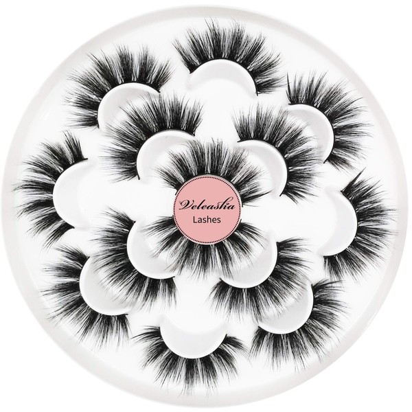 Veleasha Lashes 5D Faux Mink Lashes Fluffy False Eyelashes Handmade