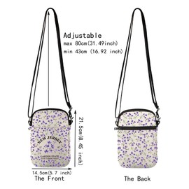 JXGZSO New Jersey Violet Crossbody Bag Violet Shoulder Bag Violet Lovers Gift Flower Lovers Gift New Jersey Souvenir Gift (New Jersey Violet CB CA)