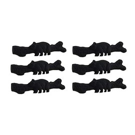 Zeckos 6 Piece Matte Black Forest Bear Cast Iron Drawer Pull Cabinet Knob Set