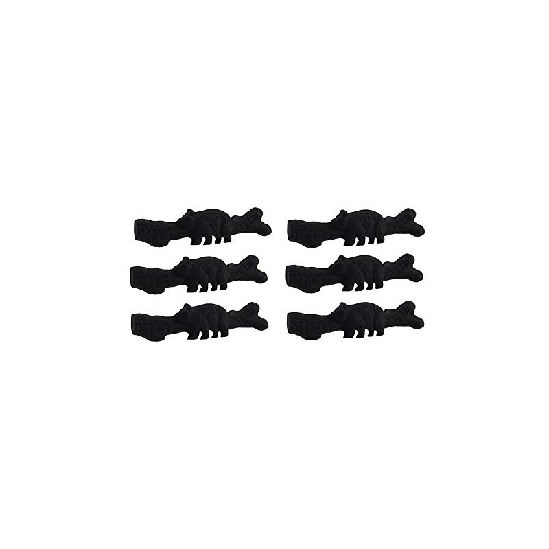 Zeckos 6 Piece Matte Black Forest Bear Cast Iron Drawer