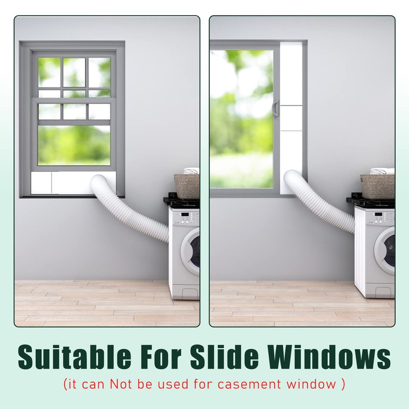Flehomo Dryer Vent Window Kit, Include Dryer Vent Cover with