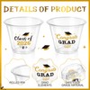 100 Pcs Graduation Cups 9oz Black Gold Class of 2026