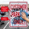 (2 Pack) Customer Parking Sign, 14 x 10 Inches Rust
