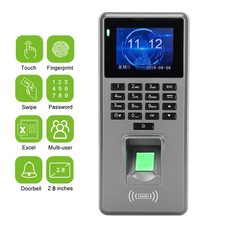 DC 12V 2.8in TFT HD Display Fingerprint Password Card Door