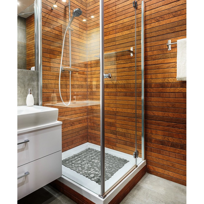 Circul Shower Mat 53 x 53 cm Grey Stone Look