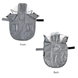 Waterproof Dog Raincoat, Adjustable Reflective Lightweight Pet Rain Clothes with Poncho Hood(Large,Black&White)