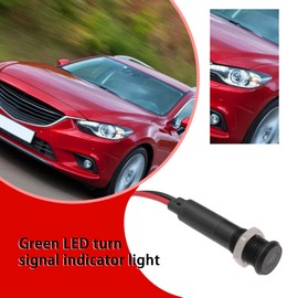 VGOL 8mm LED Dash Panel Warning Light Indicator Lamp 12V-36V LED Indicator Light with Line Suitable for Cars Boats Trucks and Vans(Green, Turn Signal)