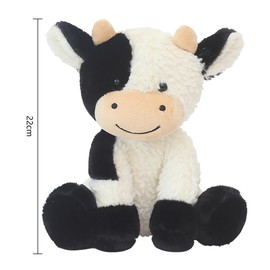 Danbghyuo Cow Plush, 22 cm Cows Kawaii Cuddly, Black White Cow, Animal Cow Cuddly, Cute Cartoon Plushies, Soft, Fluffy Cow Doll for Adults, Collecting & Cuddling for Boys Girls