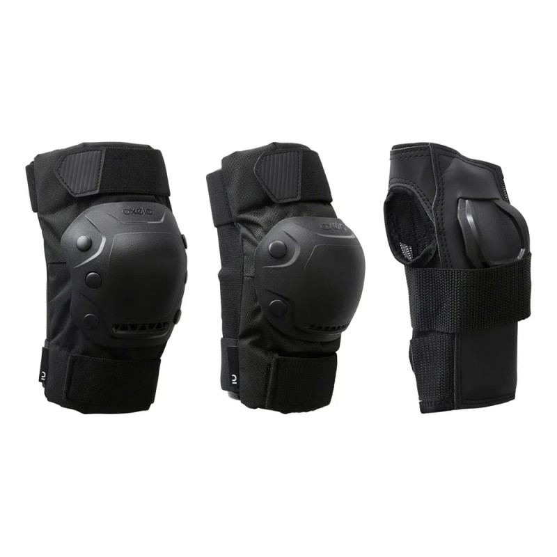 Kit De Protecciones De Patinaje Para Adulto Fit500 Oxelo Negro