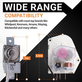 BlueStars 2198202 Refrigerator Cold Control Thermostat and W10822278 Refrigerator Defrost Timer - Exact Fit for Whirlpool & Kenmore Refrigerators - Replaces 2161284 2198201 PS11723171