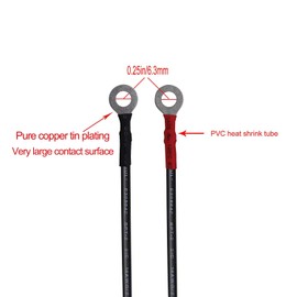SCCKE 14.8ft / 4.5m 14 AWG Extension Cord Eyelet Terminal with Battery Clamp 12V/ 24V Battery Clip-On for High-Power Inverter,Boat,RV Battery,air Pump,car Fridge,car Cooler,cart Fan and Other Device