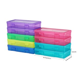 Naivees 9 Pack Clear Storage Box with Snap-Tight Latch Pencil Box Stackable Storage Bins Storage to Organize Tools,Jewelry and Small Handicrafts (Multicolor)