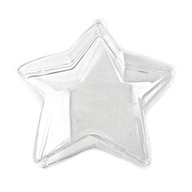 12 Clear 3" Plastic Five Point Star Design Fillable Christmas Ornament Favor