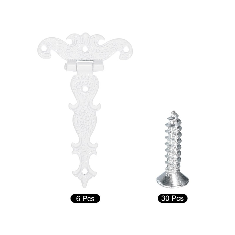 sourcing map 3.5 Inch Door Tee Hinge, 6Pcs T-Strap Hinges