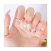 Pack of 24 Glue-On Fingernails, Glitter Butterflies Plant Pattern Press