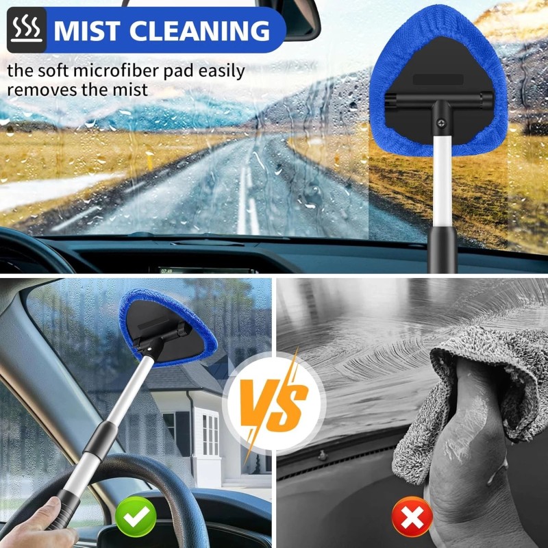 YAKATOTUO Windshield Cleaning Tool, 23-inch Extendable Handle Car Window Cleaner