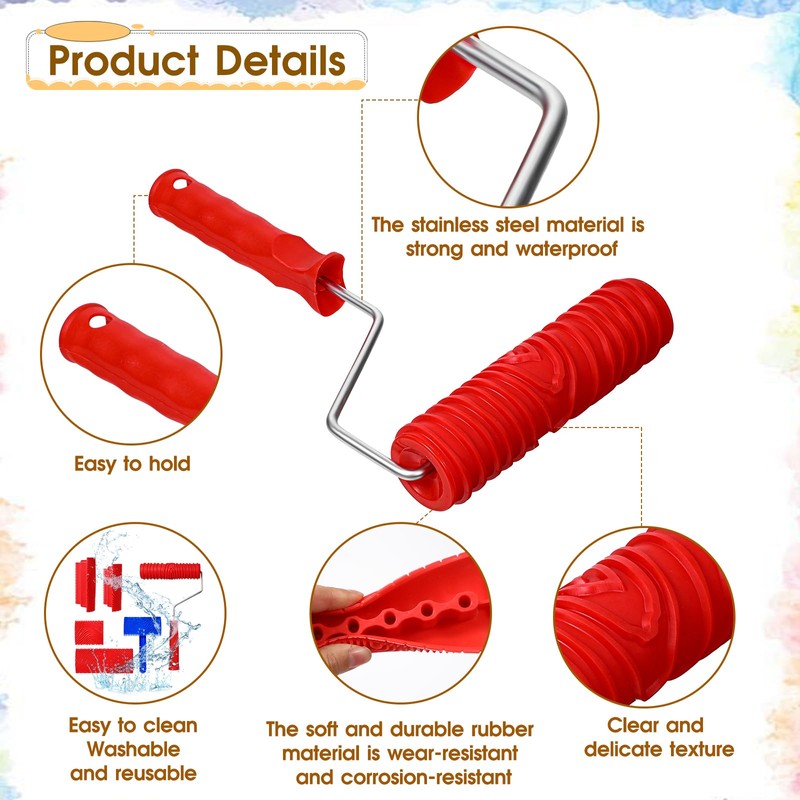 Wood Grain Tool Set Fake Grain Roller Painting Tool 6pcs