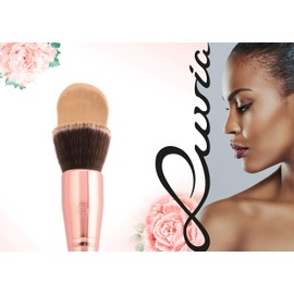 Luvia Buffer Brush - Face Brush - Prime Buffer Brush E110 - Foundation Brush Flat in Nude / Rose Gold - Vegan Cosmetic Makeup Brush / Cosmetic Brush