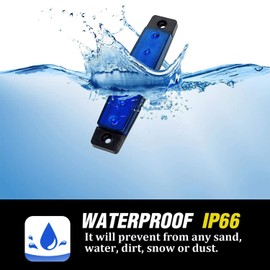 FXC 10x 6 LED Clearence Truck Bus Trailer Side Marker Indicators Light, Waterproof Boat Interior Light, Boat Deck Stern Light 12V (Blue)