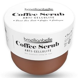 Brazilian Belle Exfoliating Coffee Scrub - Anti Cellulite Firming Body Scrub Infused with Natural Dead Sea Salt & Arabica Coffee (8.1 oz)