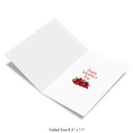 The Best Card Company, Jumbo Valentine's Day Card (8.5 x 11 Inch) - Vday Greeting Card for Valentines - Chalk And Roses Valentine's J2358DVDG