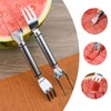 D-buy 4 Pcs 2-in-1 Stainless Steel Fruit Cutter Watermelon Cutter,