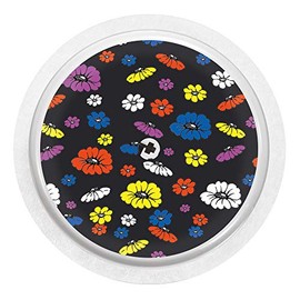 2X Flower Frenzy - Sticker Skin for Freestyle Libre Sensor Color Schwarz