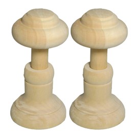 Pair of Wooden Curtain Stem Holdbacks Untre Wood Effect