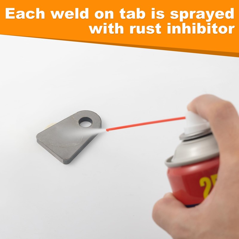 Weld on Tabs, 1/2" Hole Weld Tabs, Steel shock mount