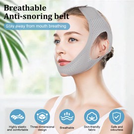 Vesaneae Anti Snore Chin Strap, Breathable Stop Snoring Belt, Reusable Soft Chin Straps for Men and Women to Stop Snoring, Universal Size