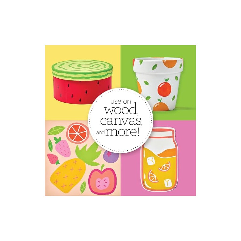 Apple Barrel, Fruity Fusion 16 Piece Paint Set, Perfect for