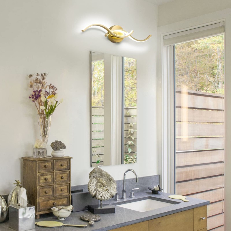 EDISLIVE Modern Wave LED Vanity Light Dimmable Modern Led Vanity